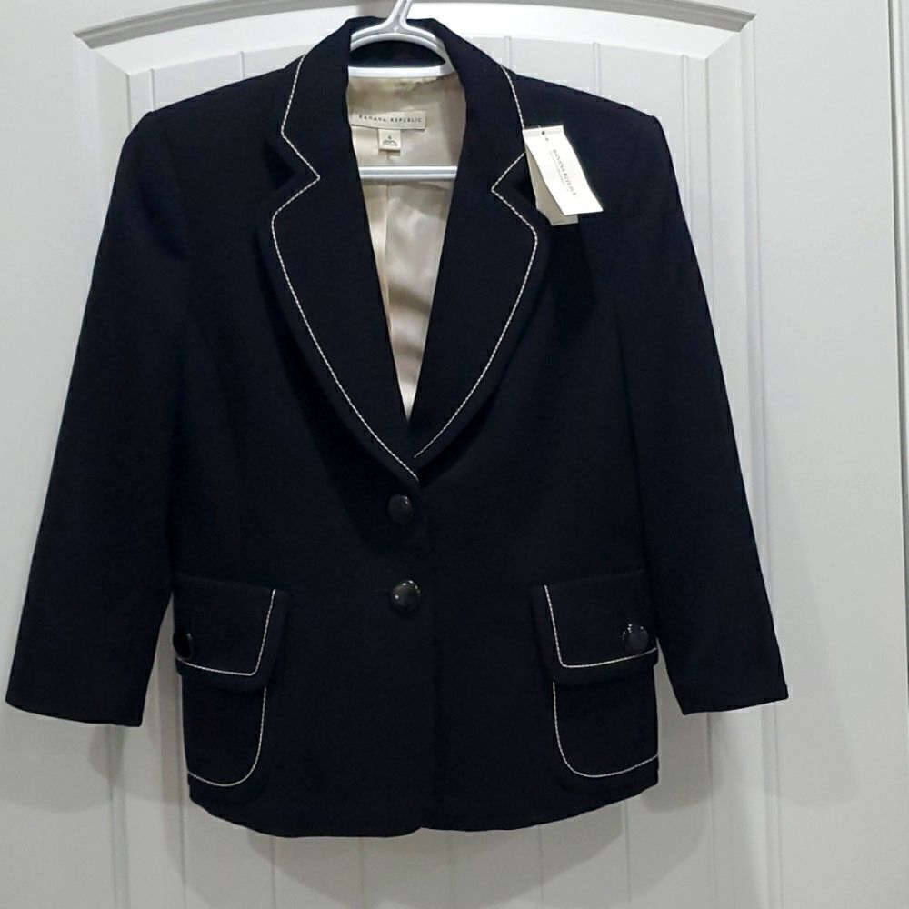 ✨️Banana Republic Wool 3/4 Sleeve Blazer Career , Size 4, NWT ✨️